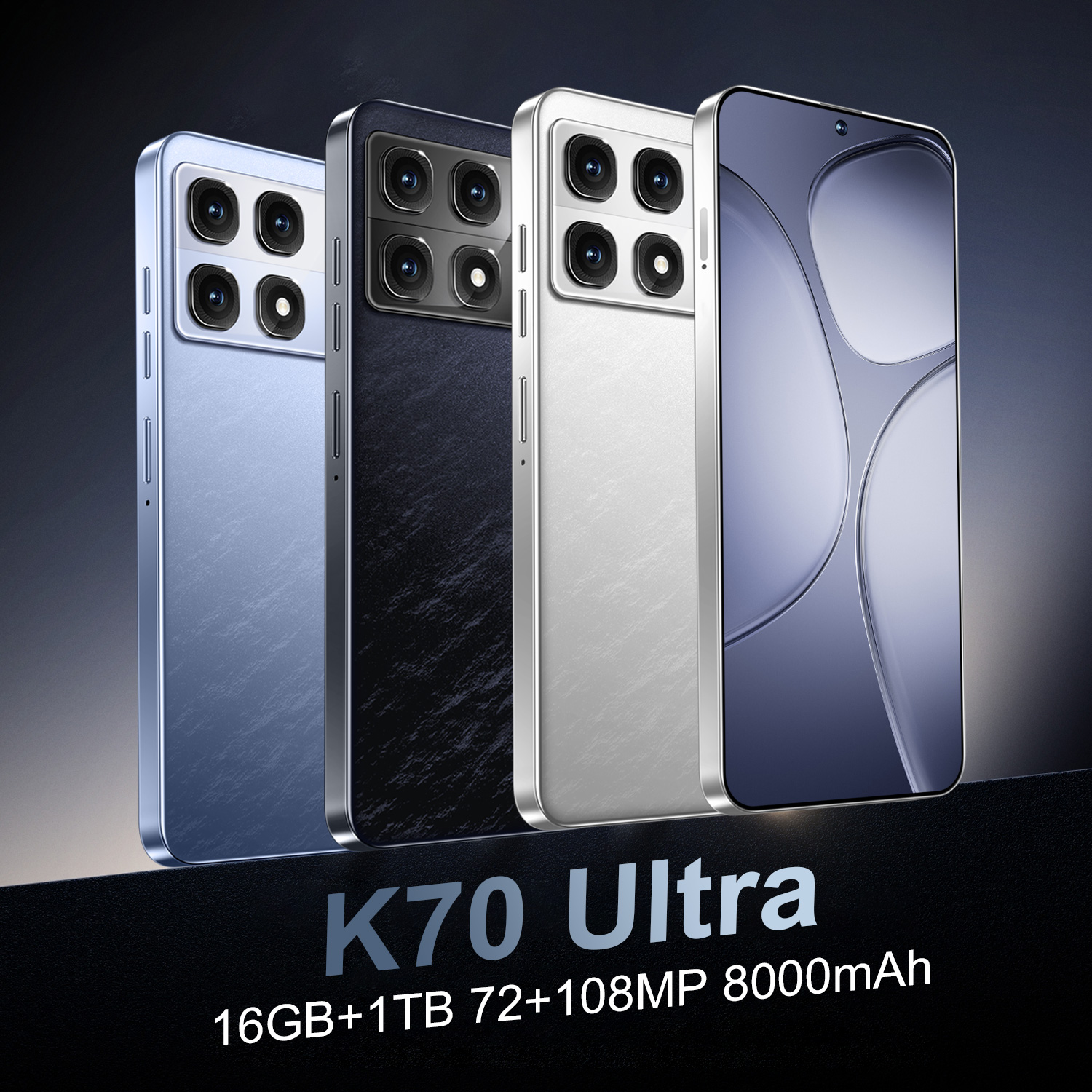 Original K70 Ultra 5G Mobile Phone Gaming 16GB RAM 512GB ROM Dimensity 9300+ 50.0MP NFC 5500mAh Android 6.67 Full Screen Fingerprint ID Face Smart Cel