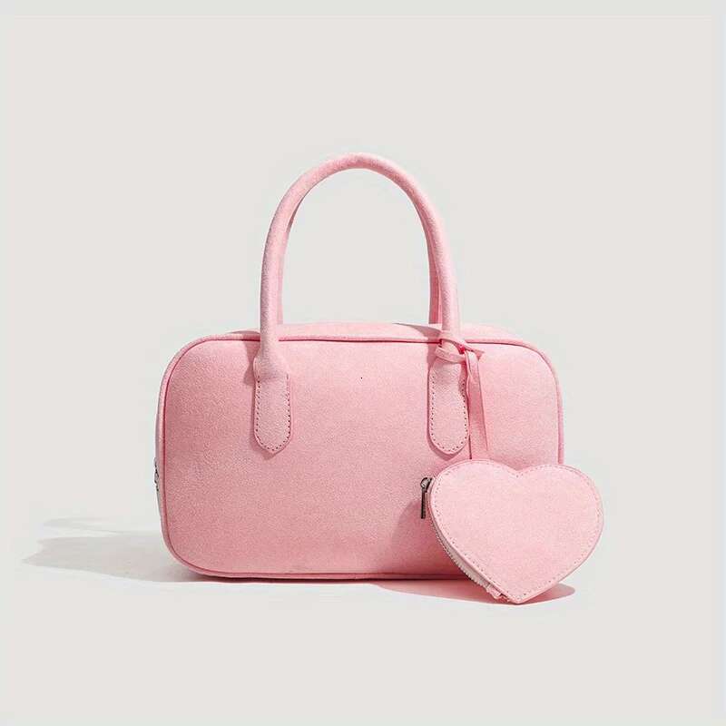 Designer Bag JIOMAY Solid Color Heart-Shaped Women's Handbag Sweet Style Boston Lightweight Bowling Travel Bag