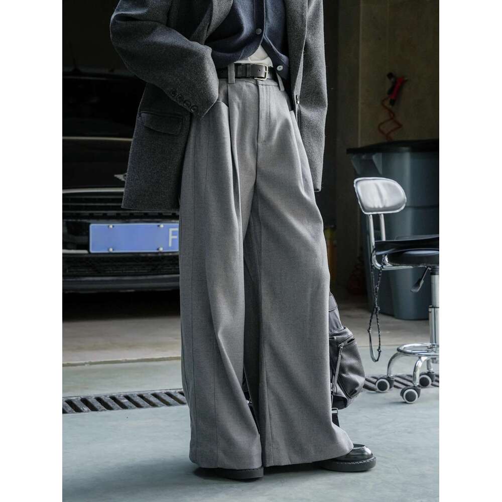 Autumn And Winter Women's Casual Solid Color High Waisted Loose Wide Leg Pants