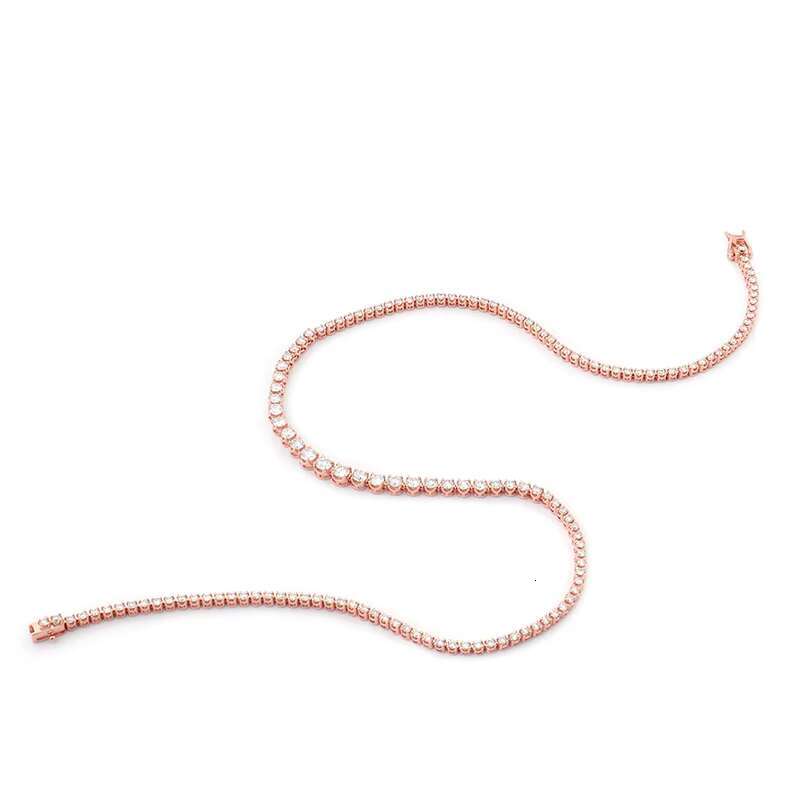 Fine Jewelry Choker Necklaces Luxury Custom 14k Solid Gold Shining VVS Gradient Size Moissanite Diamond Tennis Chain
