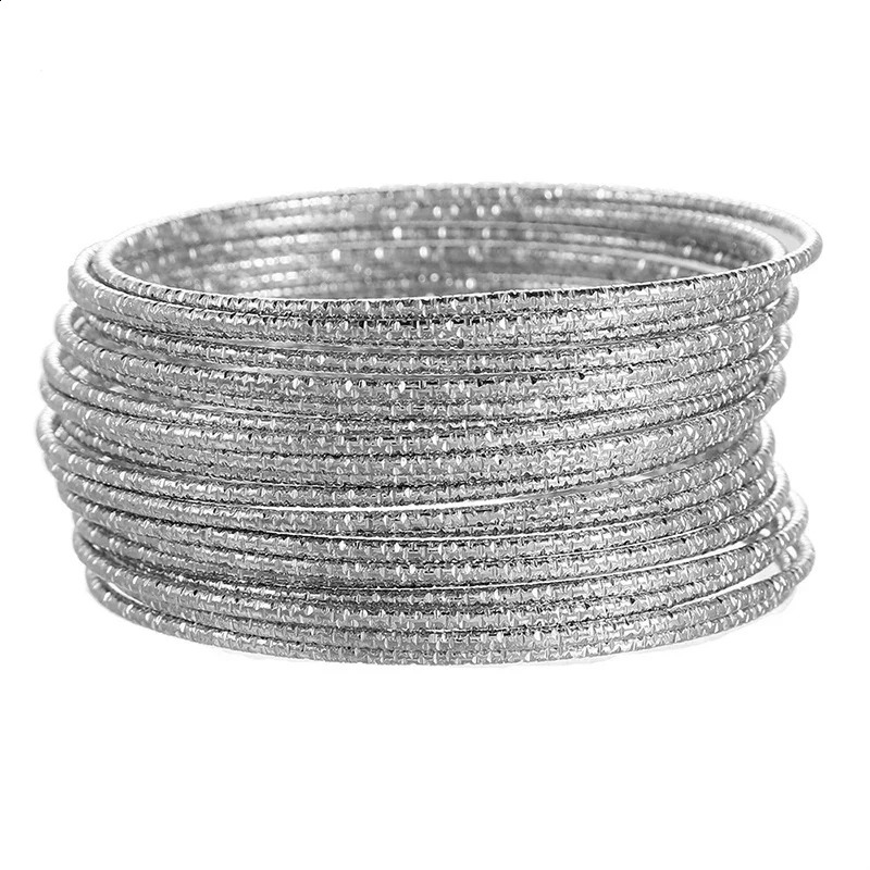 20 piece textured metal bracelet set suitable for womens fashion jewelry heavy style wholesale accessories party gifts 2023690 250415