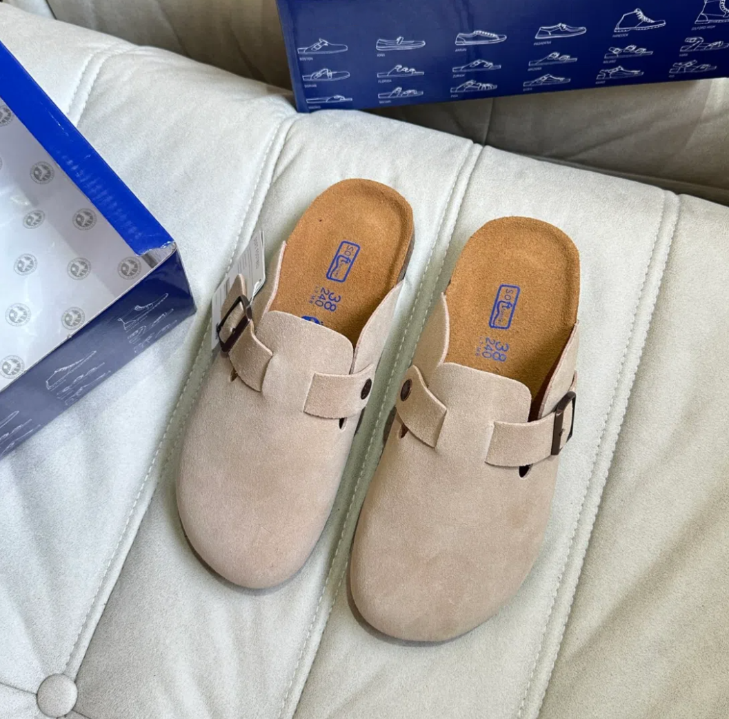 Designer Birocks Clogs Sandals Slides Men Women Cork Flat Soft Suede Leather Outdoor Platform Slippers Top Quality