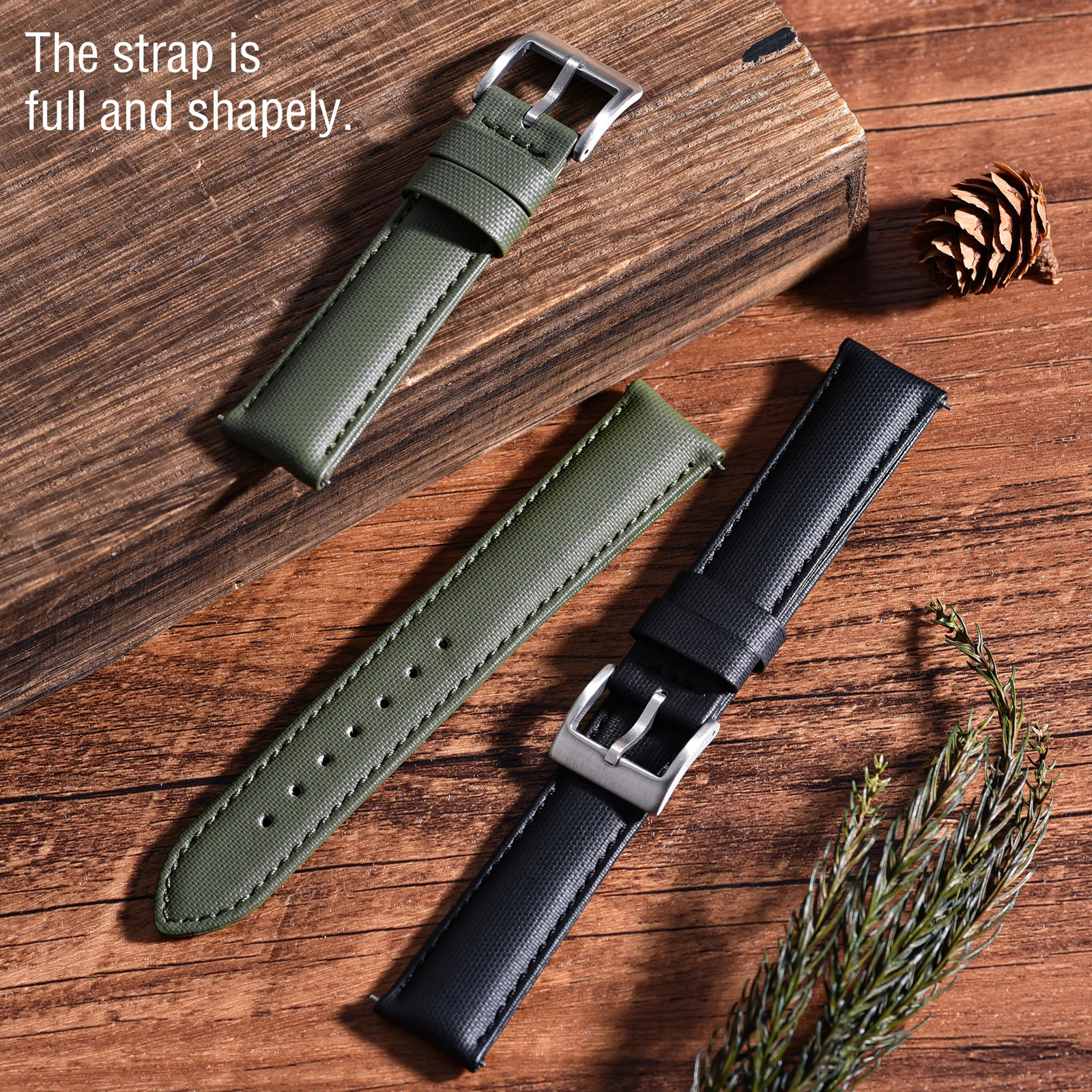 Style Two-Sided n Quality Sailcloth Watch Strap 20mm 22mm Quick Release Waterproof Leather Wristband Smart Watch Bands 250425