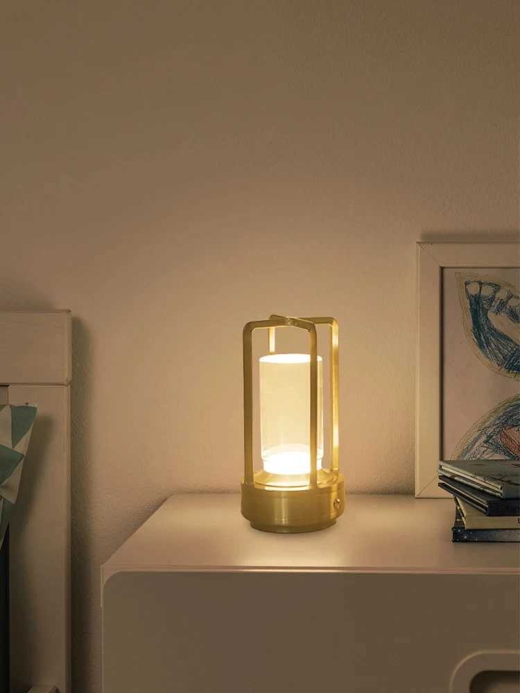 Night light black gold silver table lamp touch USB charging ambient light suitable for bedrooms living roomsM251125