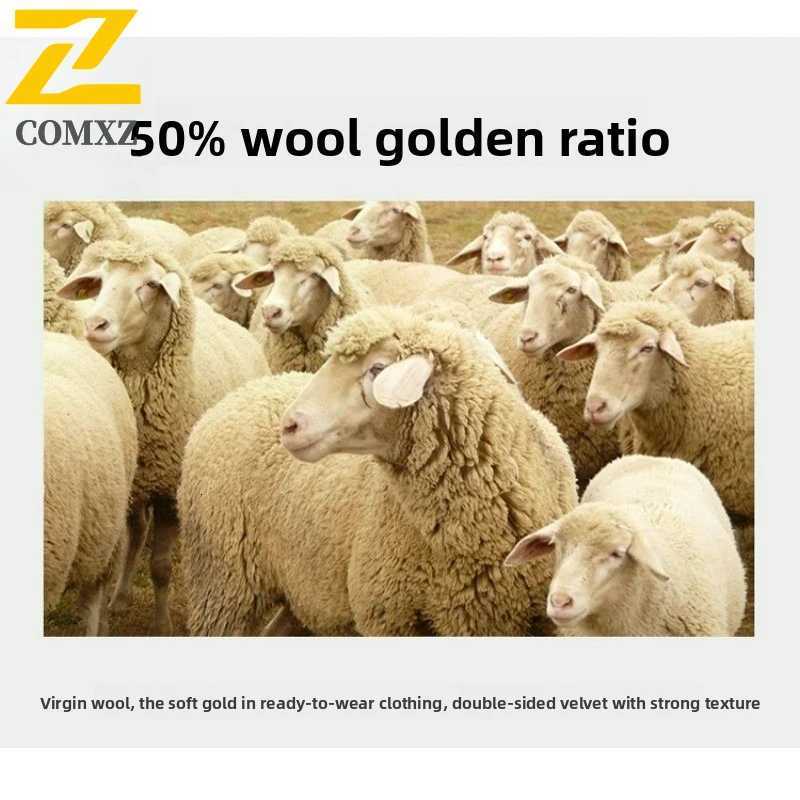 COMXZ 2025 Winter Woolen Trench Coat Men Retro Thick Cashmere Coat Korean Street Man Clothes Lightw Luxury Wool Blends OvercoatT251125