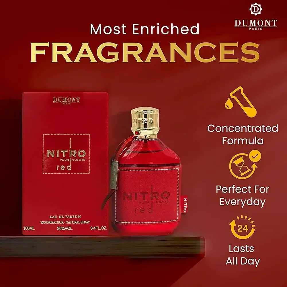Nitro Red Dumont Middle Eastern Arabic Perfume for Men and Women Long Lasting Natural Romantic Scent Fragrance Spray 100ml C251125