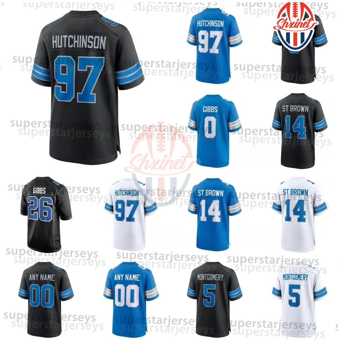 custom 0 Gibbs 2025 Salute Football Jersey 14 Amon-Ra St. Brown Jahmyr Jack Campbell Barry Sanders Jared Goff Jeff Okudah Johnson