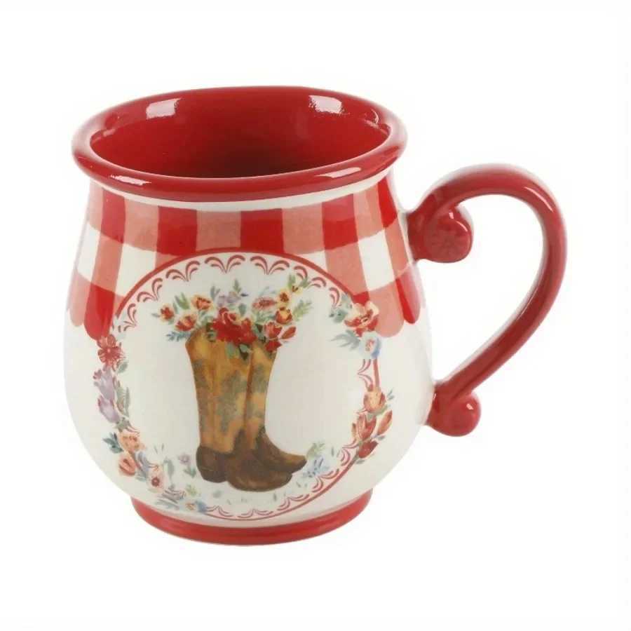 Add a pop of color to your kitchen with the Novelty Plaid Multicolor Pottery 16 oz Mugs Set of 4 Y251125