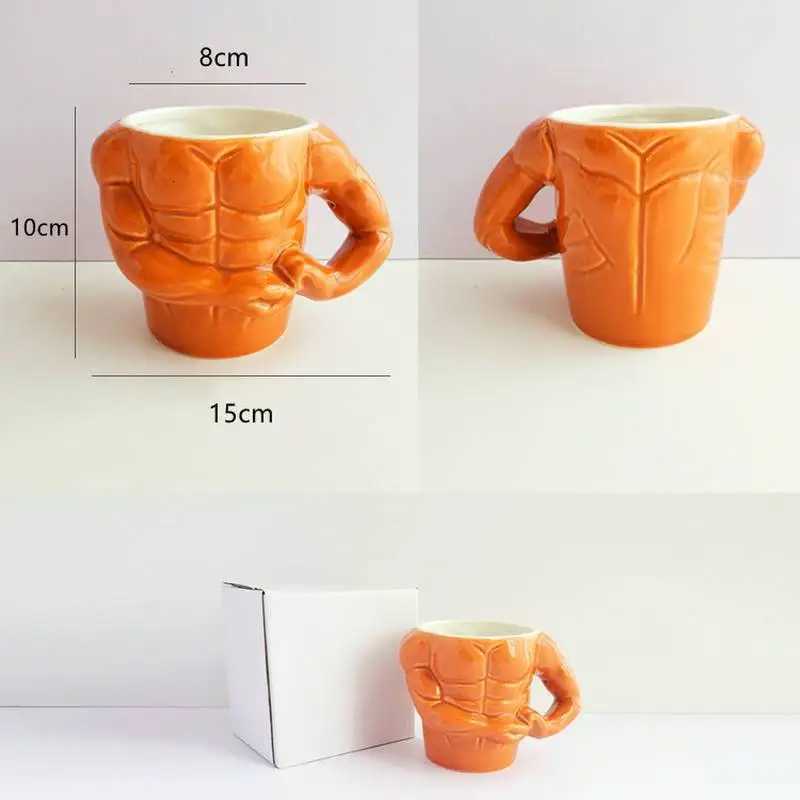 Creative Colorful Super Muscle Ceramics Mugs coffee mug Milk Tea office Cups Drinkware the Best birthday Gift for Friends Y251125