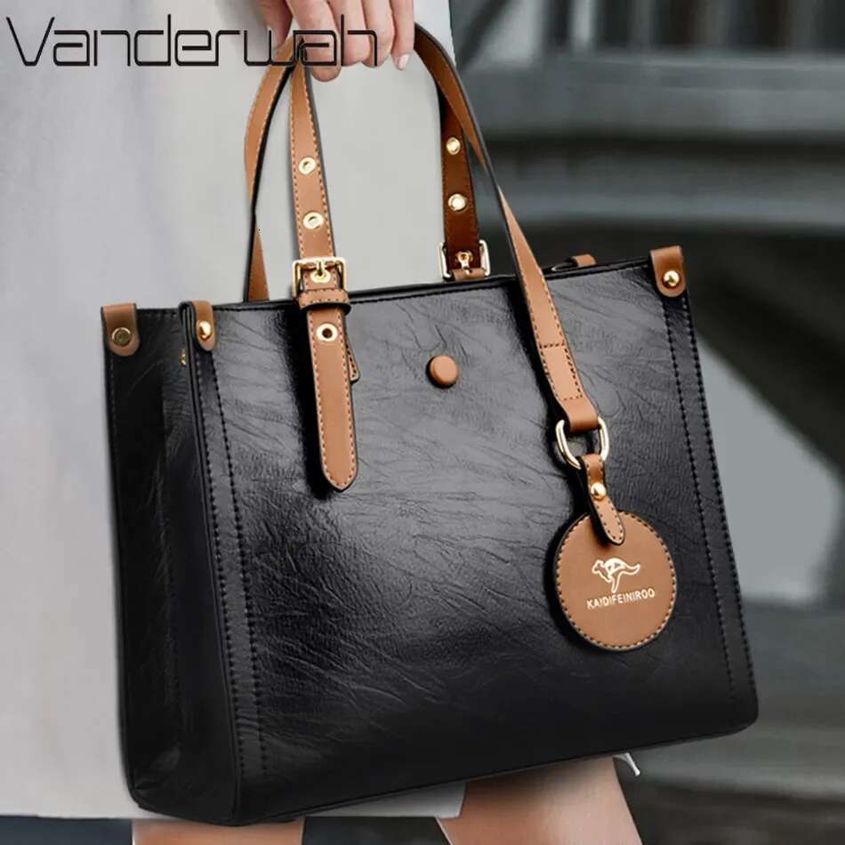 3 Layers Casual Vintage Ladies Tote Hand Bag Leather Handbags Designer Bags For Women 2024 Sac A Main Femme