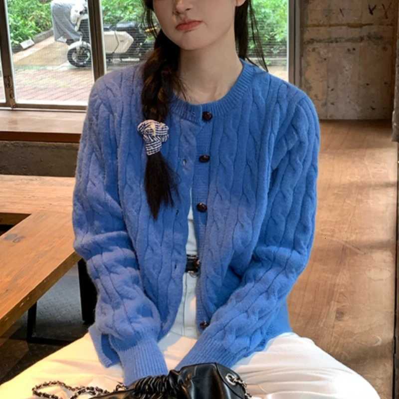 Fashion Autumn Women Long Sleeve Cardigan Sweater Twist Loose Knitted Top Winter Korean Style Elegant Casual KnitwearT251125