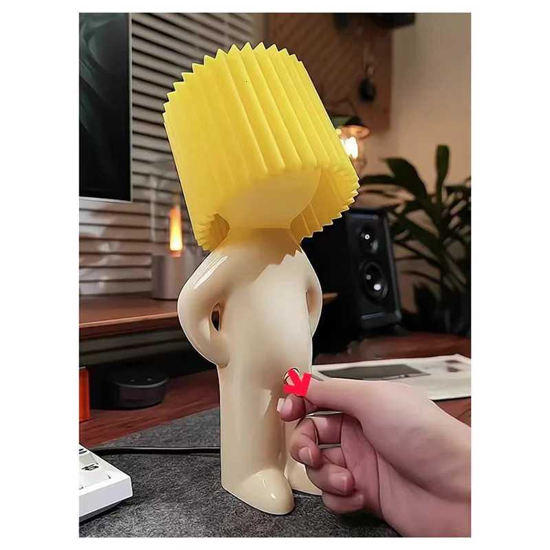 A02M-Book Lights Small Table Night Light Shy Man Lamp For Children Room Bedside Desk Decoration Gift Home Little Boy US PlugM251125