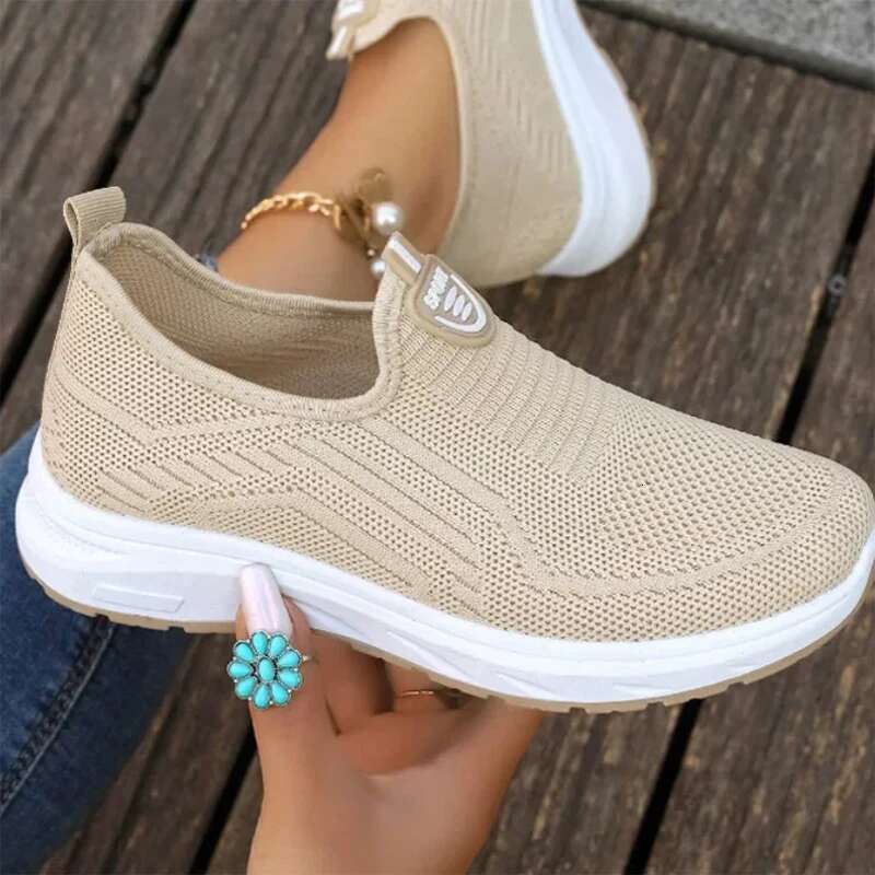 Women's Casual Shoes New Style Summer Mesh Breathable Large Soft Sole Non-slip Lightweight Comfortable Woman Heeled Slippers ddmykukumalu
