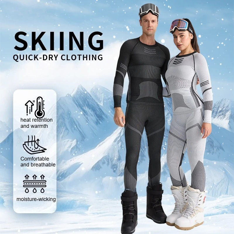 Ski Base Layer Set Men Women Thermal Quick Dry Moisture Wicking Compression Wear Winter Sports Outdoor Underwear Tops Bottoms 251125