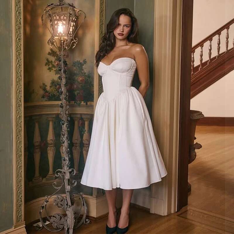 Dongdumaoyi Townlike Waist Wrap A Line Pleated Dress Women Strapless Spring Summer Nightclub Sexy Party Midi Long Dresses