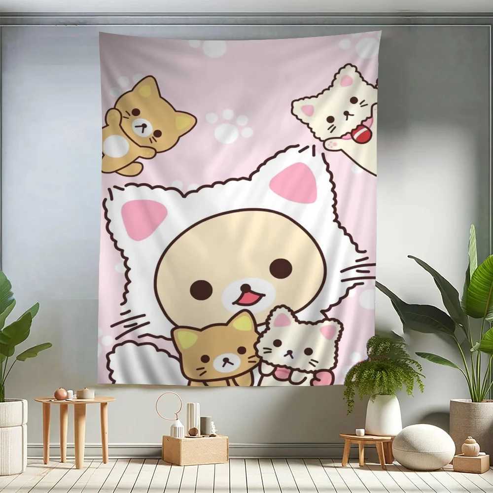 Cute Cartoon R-Rilakkuma Hippie Wall Hanging Tapestries Bohemian Wall Tapestries Mandala INS Home DecorM251125