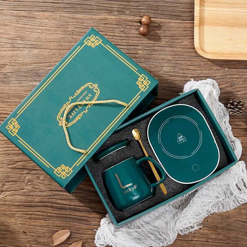 55 Thermostat Mugs Cup Ceramic Cup With Lid With Spoon Valentines Day Gift Box Coffee Mug For Office Or Home Use Portable Mea Y251125