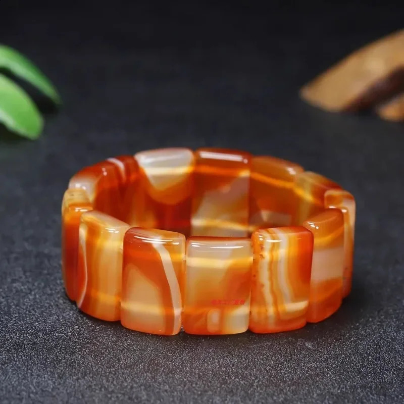 Natural Agate Hand Chalcedony Agate Bracelet Couple 250424