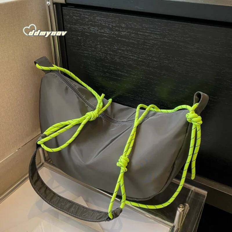 New Nylon Cloth Shoulder Bags Vintage Solid Color Hobos Casual Large Capacity Diagonal Bag Fashion Versatile Women Handbag ddmynov
