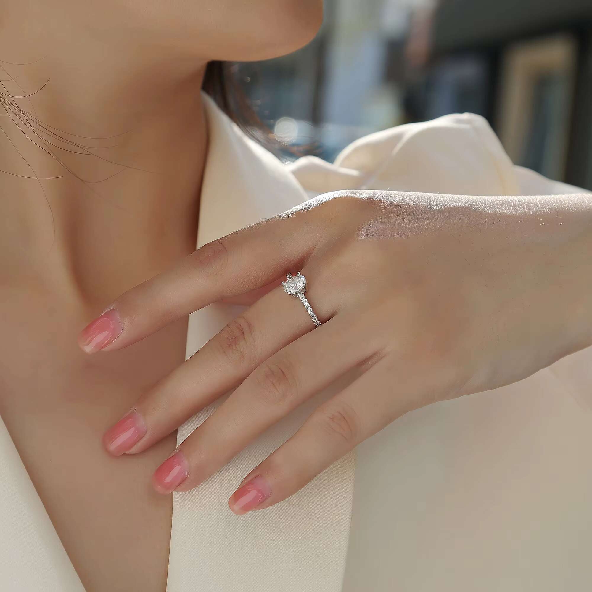 VANFI Stylish Moissanite Wedding Ring 925 Sterling Silver for Bridal Occasions Fashionable Vaniti Jewelry