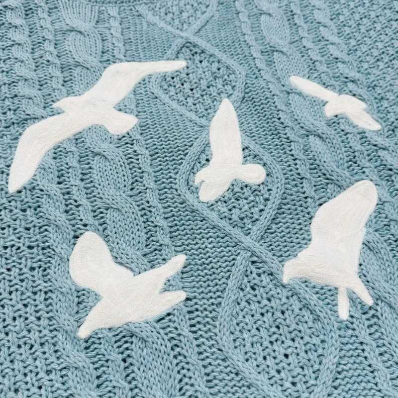 Autumn 1989 Blue Cotton Knitted Cardigan Women 2023 Casual Sweater Mujer Winter Slight Strech Loose Fit Cardigan Women Tops Y2kT251125