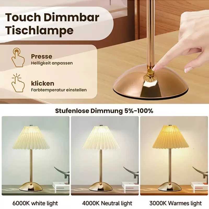 LED Table Lamp USB Rechargeable Table Lamp Creative Atmosphere Desk Lamp Vintage Bedroom Bedside Study Decorative Night LightsM251125