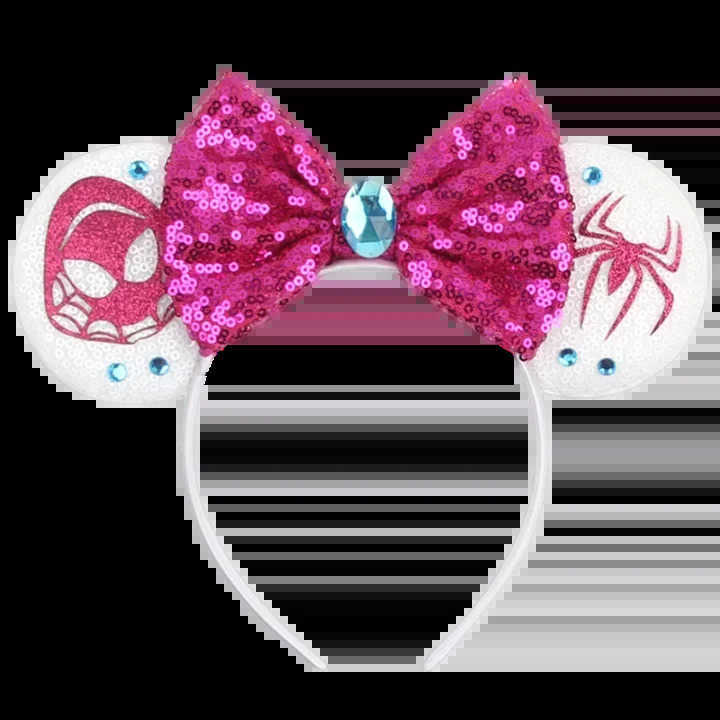 Disney Mickey Mouse Marvel Spider man Ear Headbands for Adults Women Sequins Hair Accessories Girls Kids Hairbands Boys Headwear X250425
