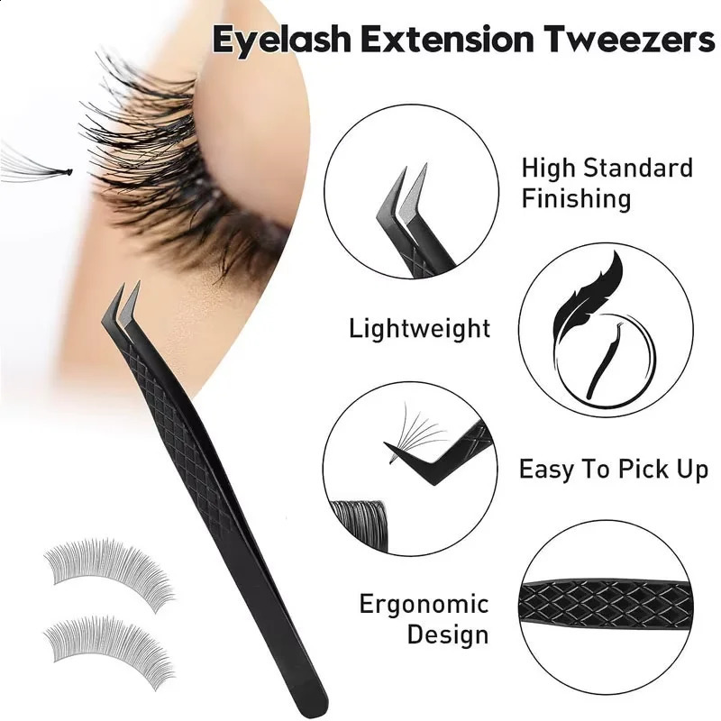 SENSE LASHES Fiber Tip Anti-slip Eyelash Tweezer Volume Isolation Precision Lash Tweezer Eyebrow Tweezer Makeup Tools 250422
