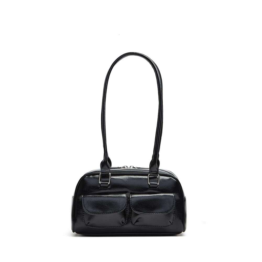 Lux Trendy Street Standoil Korea Designer Bowling Box Handbag For Women Boston Tote Pu Leather Bag Female Accessory