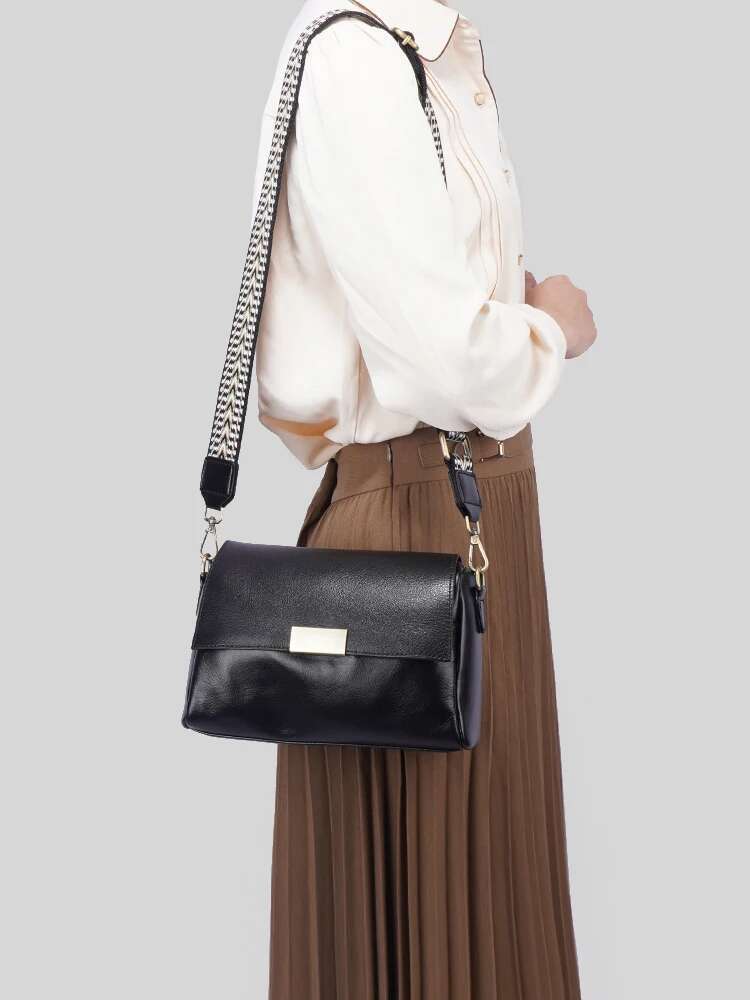 Zency Genuine Leather Vintage Designer Handbag For Women Large Capacity Shoulder Brown Crossbody Flap Bag Zip Purse Sac