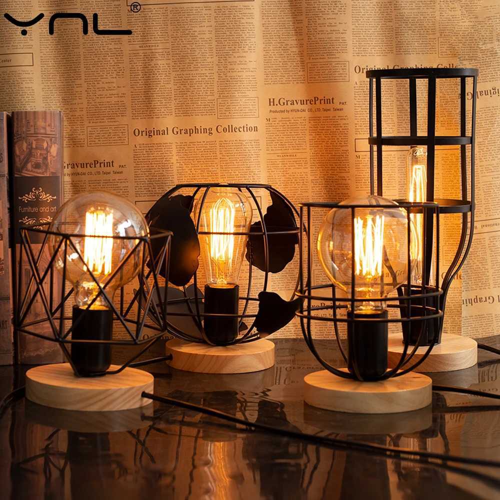 Retro Wood Table Lamp For Bedroom E27 Modern Indoor Art Desktop Decor Light Living Room Decoration Lamp Base With Switch EU PlugM251125