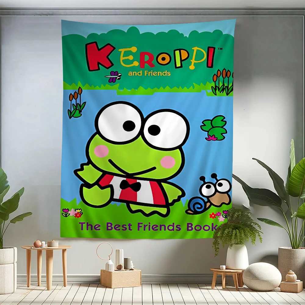 Cute K-Kero K-Keroppi Colorful Tapestry Wall Hanging Bohemian Wall Tapestries Mandala Wall Hanging SheetsM251125