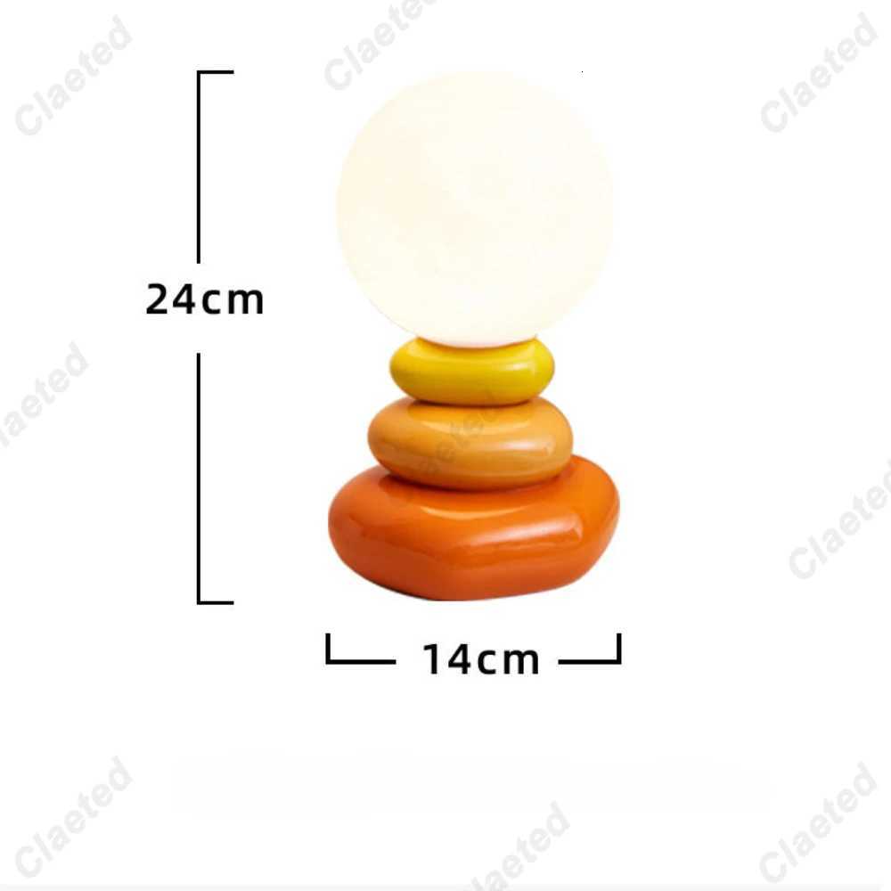 Colorful Stone Table Lamp Bedroom Bedside Lamp Creative Nordic Stacked Stone Shape Living Room Advanced Atmosphere Night LightM251125