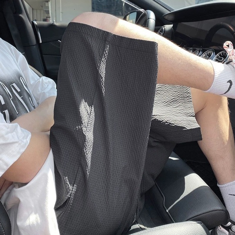 Navy blue shorts 2025 summer new American brand quick drying sports casual five quarter pants men's fashion