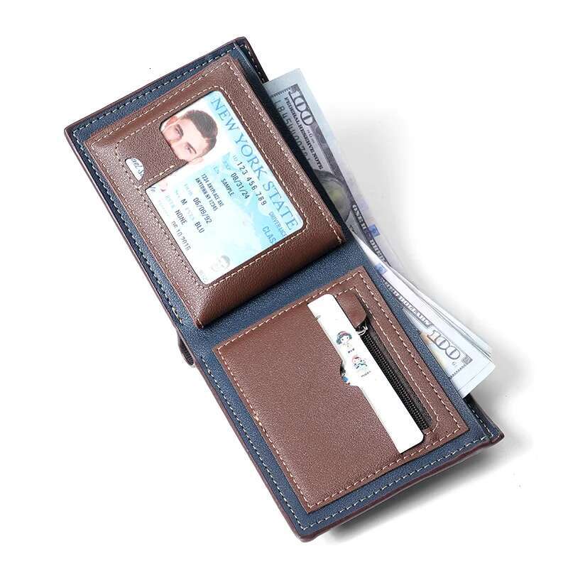 Cross-Border Supply Short European And American Youth Multi-Card Men's Horizontal Trend Wallet
