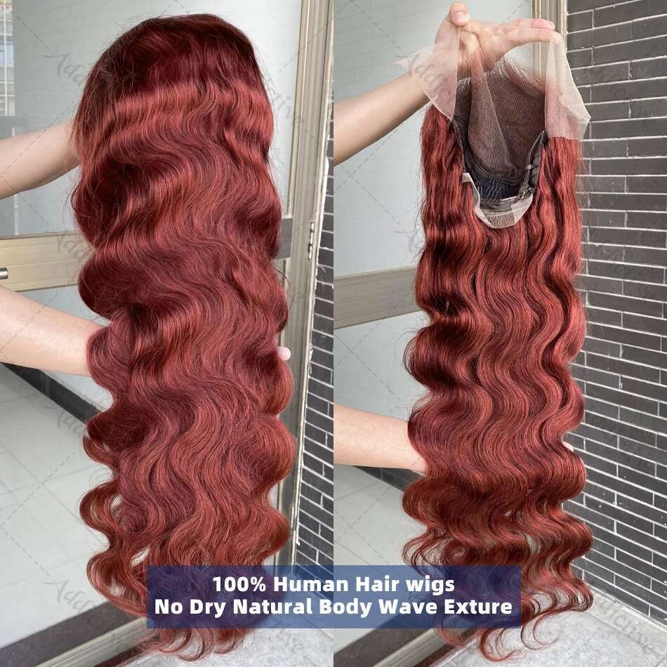 30 32 Inch Brazilian Reddish Brown 13X4 13X6 HD Front Wigs Human Hair Body Wave 300% Colored Lace Frontal Wig For Women