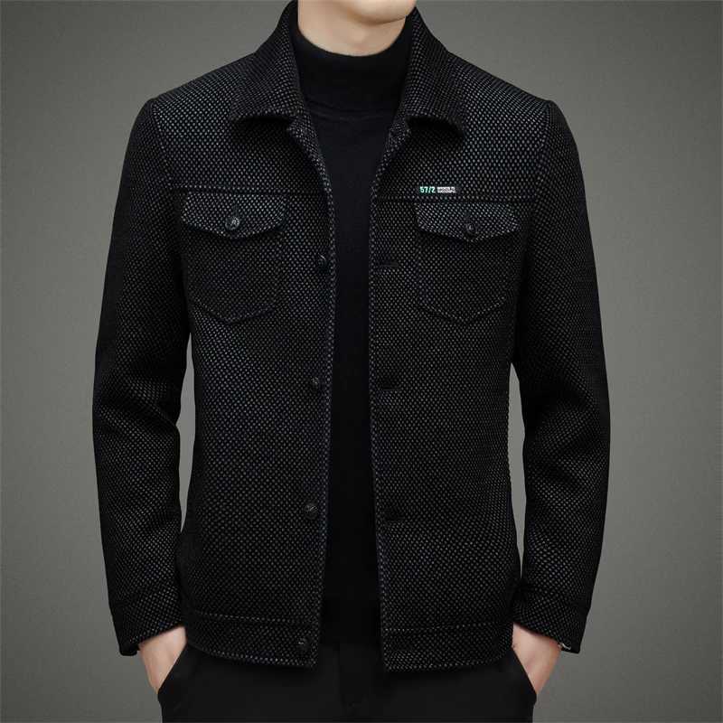 Mens Thick Casual Coat High Quality Lapel Trend Spring Autumn Jacket 2025 New Middle-aged Dad Wear Top AllT251125