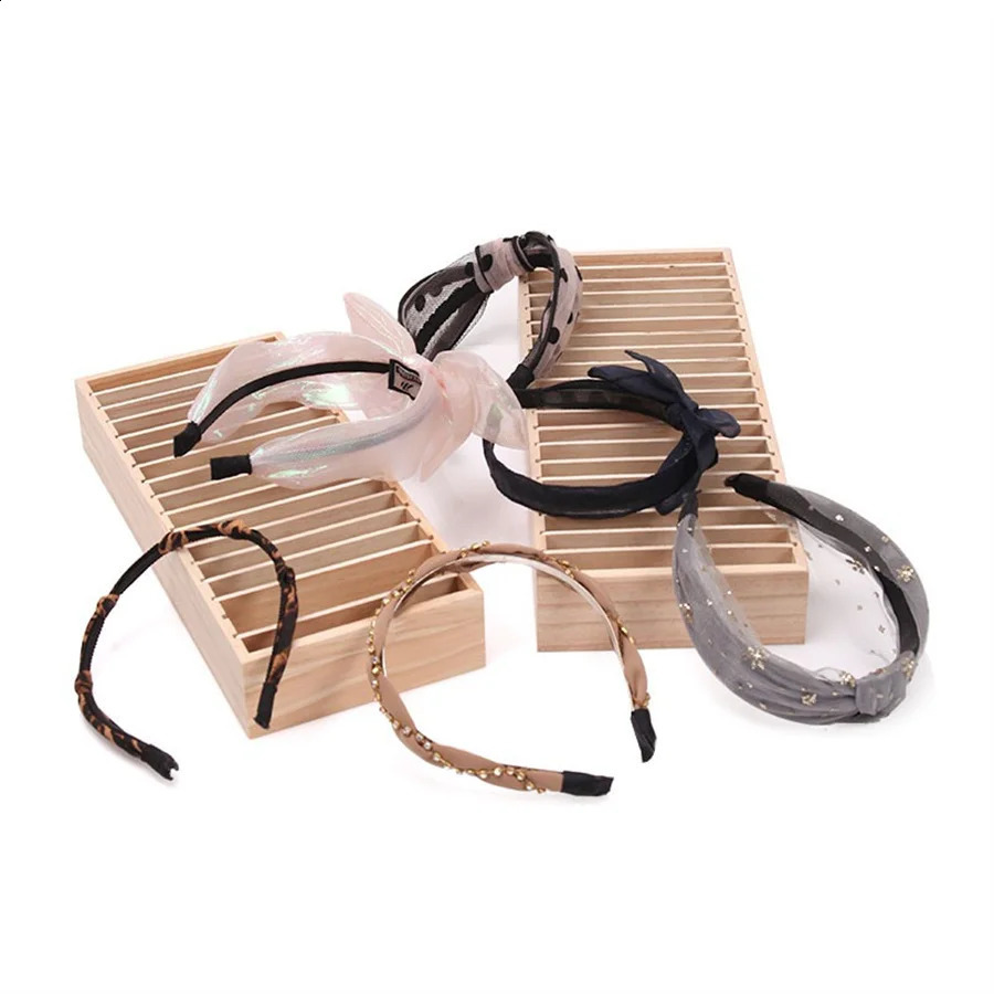 Wooden Headband Storage Box Detachable Hair Accessory Storage Holder Bracelet Jewelry Sundries Organizers Counter Showcase Props 250424