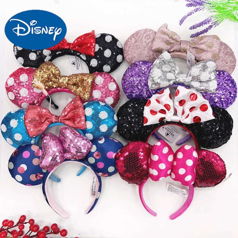 Disney 2025 New Disney Mickey Ear Headband Valentines Day Headband and Jack Pumpkin King Role Playing Hair Disney Letter Headband Gift X250425