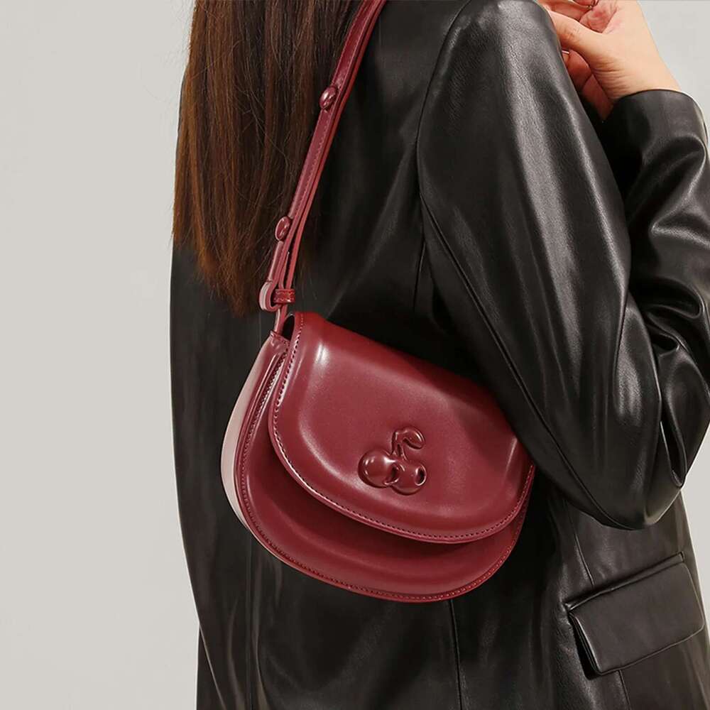 TOUTOU Original Cherry Square New Exquisite Small Handbag Holiday Gift Shoulder Crossbody Bag