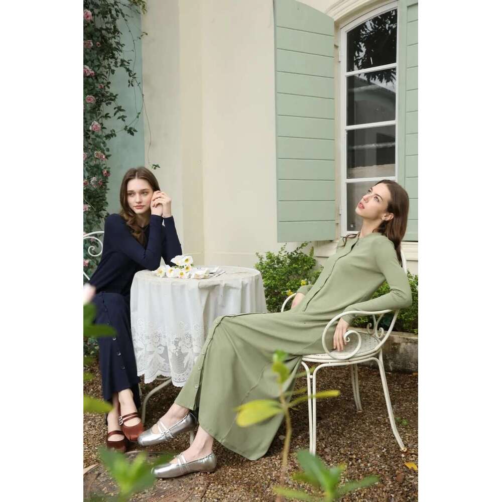 AS 2025 Summer Woman Comfortable Ribbing Maxi Button Dress Lady Clothes