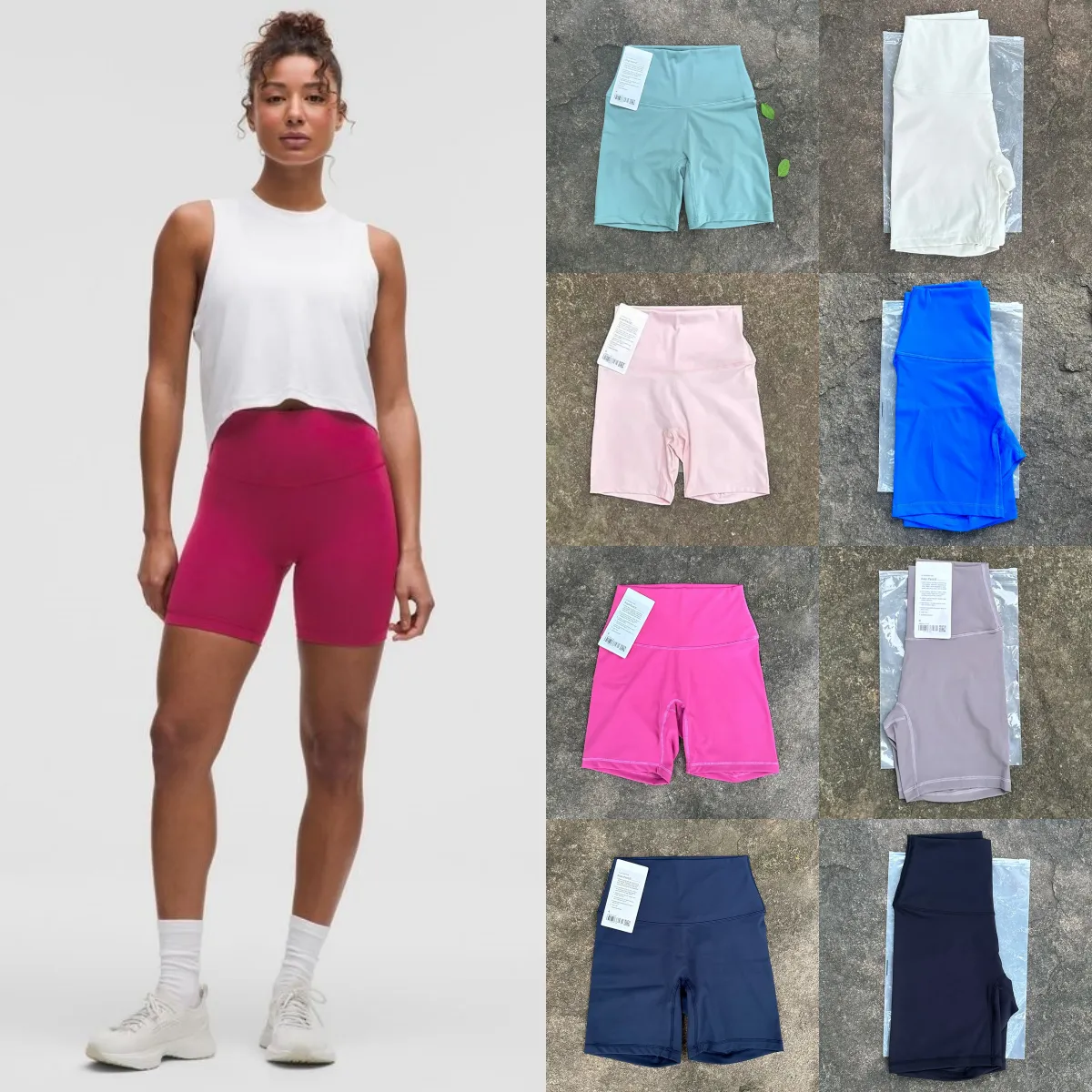 2025 Align Women's Sports High Waist Shorts 8-point Pants Running Fiess Gym Underwear Workout designer leggings Yoga pants Outfits Pants