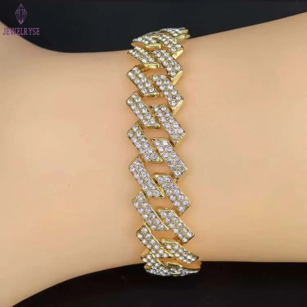 Big Cheap Gold Hypoallergenic Moissanite Iced Out Loose Baguette Cuban k Chain 15mm Necklace Jewelry Men Alxeyb