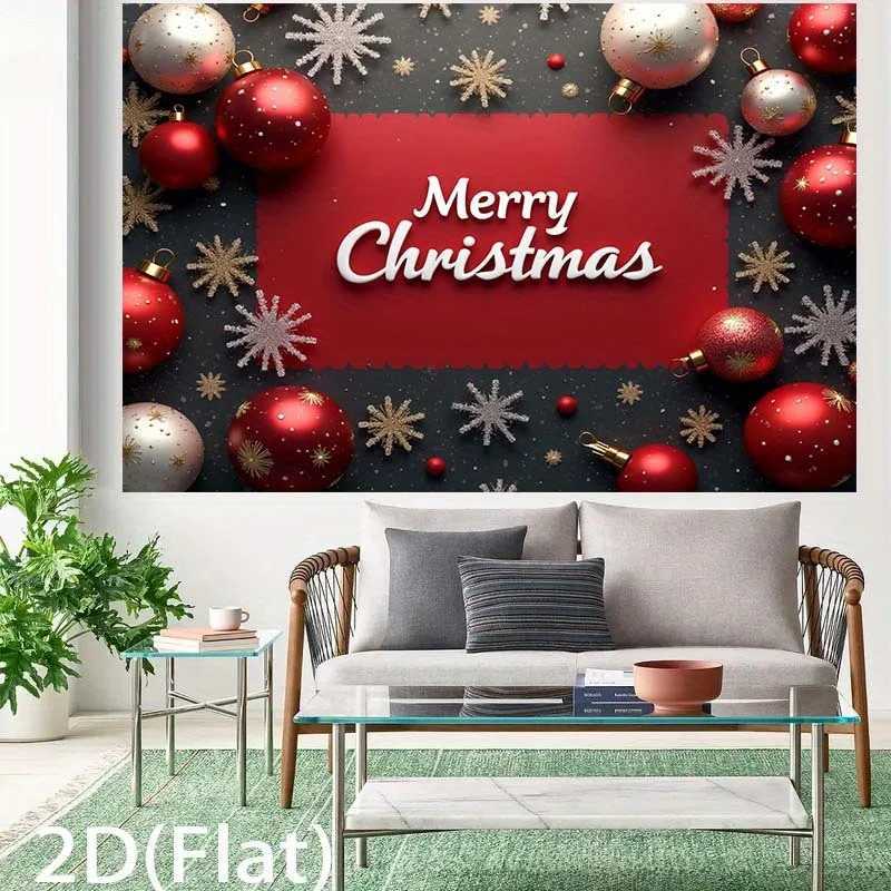VIKAMA Elegant Christmas Banner Tapestry Light Luxury Party Decoration Wall Hanging Indoor and Outdoor Festival Wall TapestryM251125