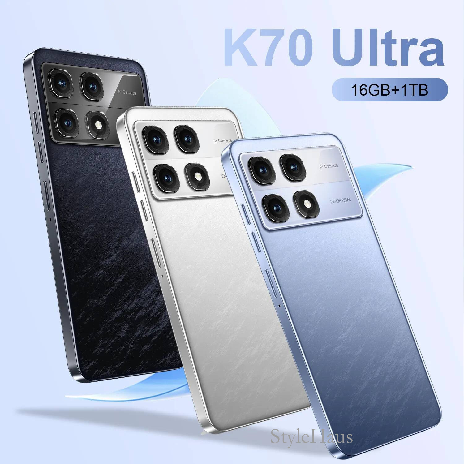 Original K70 Ultra 5G Mobile Phone Gaming 16GB RAM 512GB ROM Dimensity 9300+ 50.0MP NFC 5500mAh Android 6.67 Full Screen Fingerprint ID Face Smart Cel