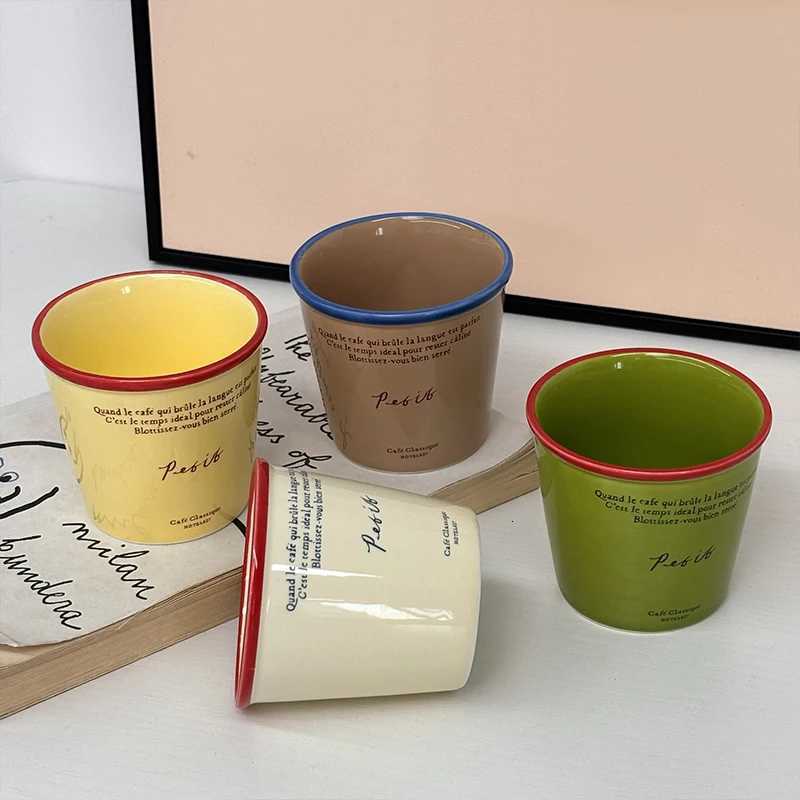 Ceramic Mugs Korean Style Coffee Cup Tea Milk Water Juice Mugs Fashion Water Cup Household Mug Vintage Drinkware Birthday Gifts Y251125