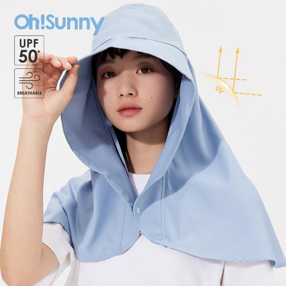 Ohsunny Outdoor Bucket Hat Women Neck Protection Sunscreen UP000 Motorcycle Face Head Scarf Breathable Bonnets 250424