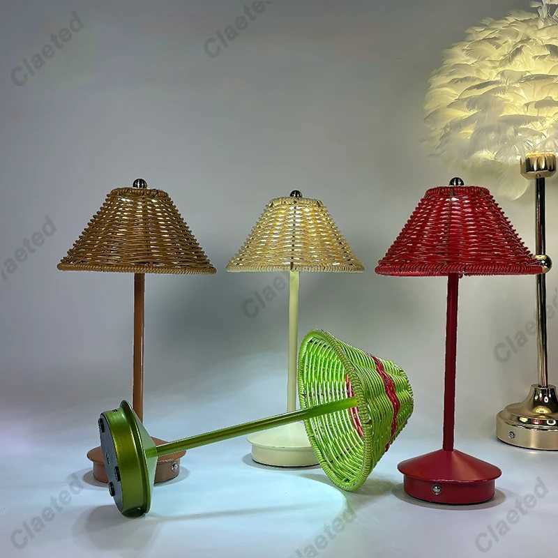 LED Table Lamp Touch Sensor Dimmable Desktop Night Light Rechargeable Wireless Reading Lamp for Hotel Bar Bedroom Decor LightM251125