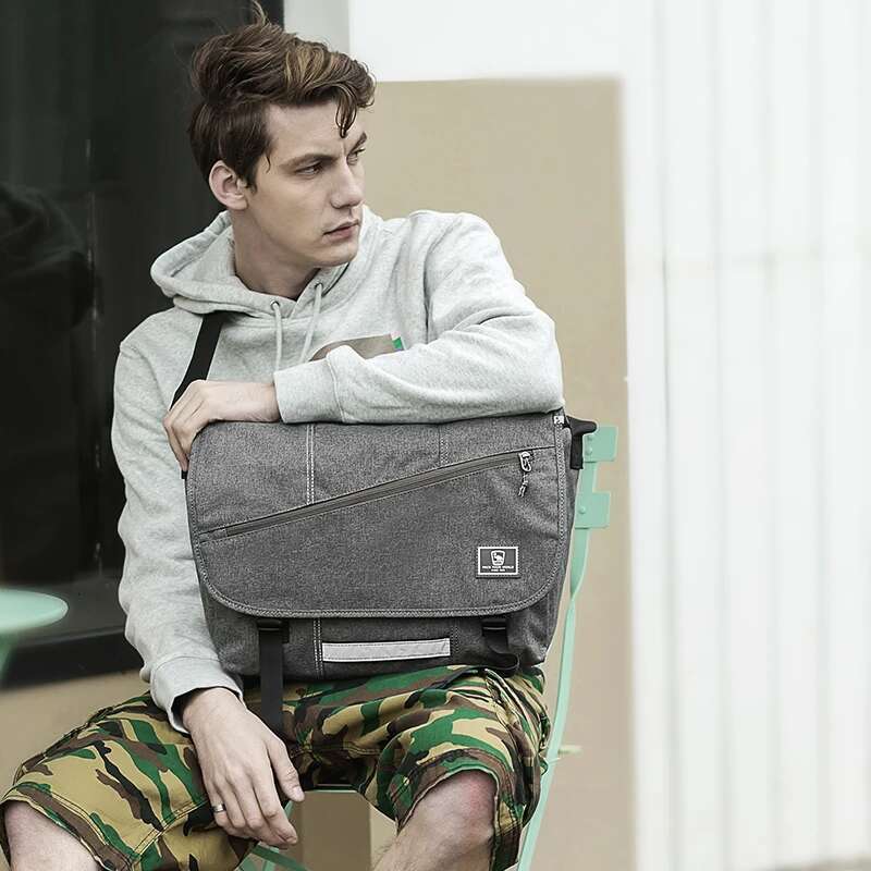 OIWAS 15 Inch Laptop Men Messenger Fashion Travel Sling Shoulder Bag Men's Canvas Briefcase Male Crossbody Pack For Teenages