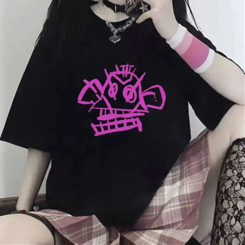 Dongdumaoyi Jinx Arcane Monkey Fashion T Shirt Anime Role Play Aesthetic Printed Summer Streetwear Short Sleeve Shirt
